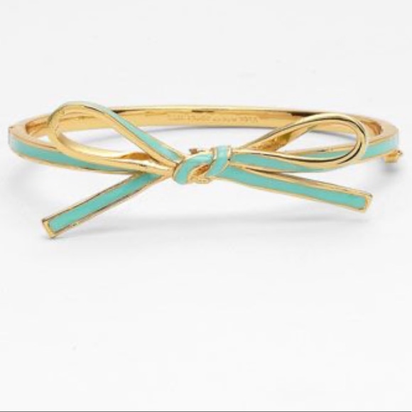 kate spade Jewelry - Kate Spade Skinny Mini Bow Bangle Mint